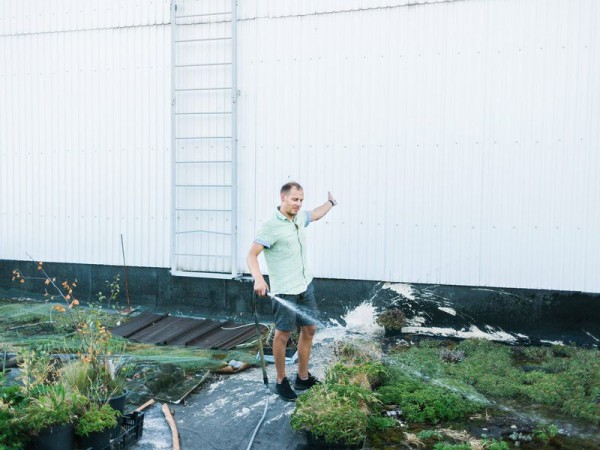 Петербуржец разбил сад на крыше многоэтажки