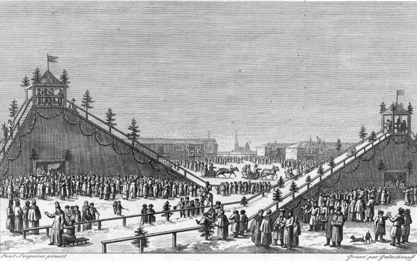 Русские горки, скачки и катание на оленях: как петербуржцы развлекались на льду Невы?