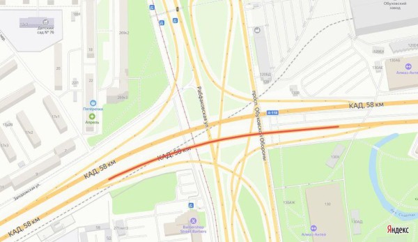 На КАД в районе вантового моста ограничат скорость